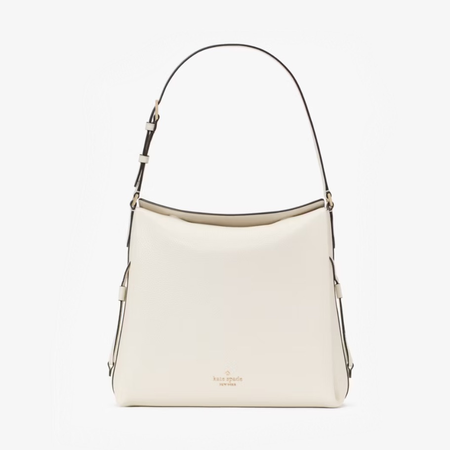 Kate Spade Dumpling Pebbled Leather Large Shoulder Bag, Parchment White Nwt